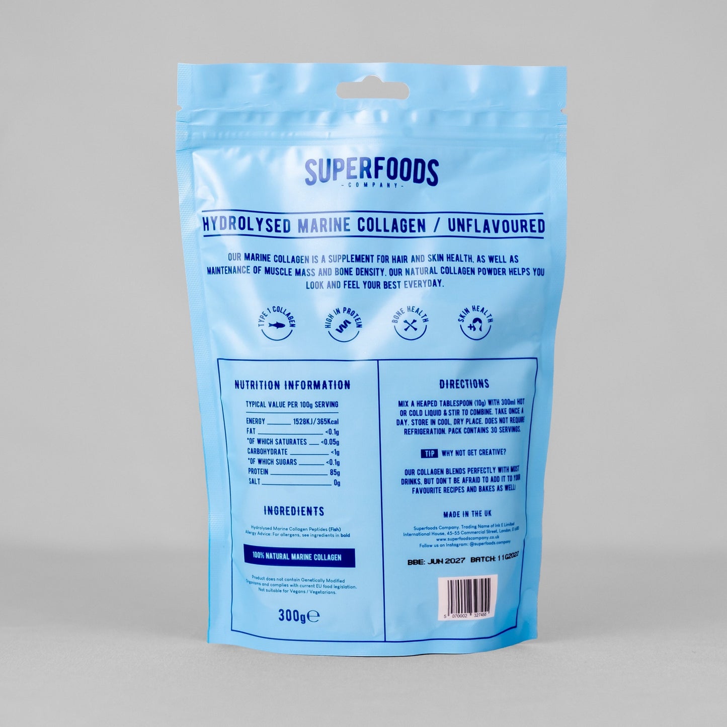 Hydrolysed Marine Collagen - Unflavoured 300g